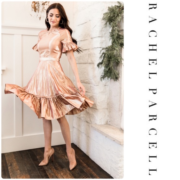 metallic swing dress